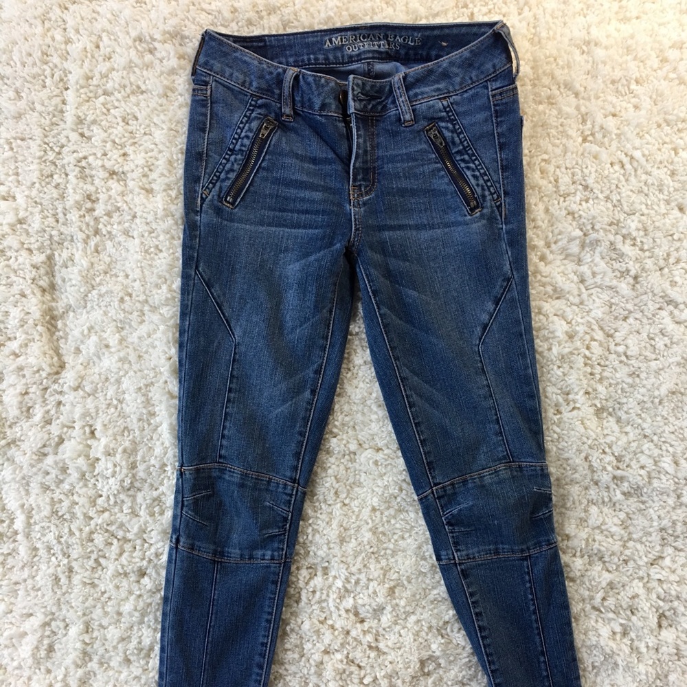 AE Motorcycle jeggings sz. 2 mid rise